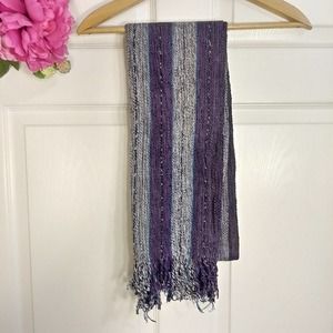 Vintage purple black stripe scarf